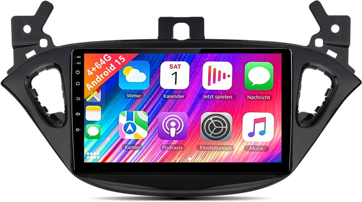 Cestovet Autoradio - Geschikt voor Opel Corsa E 2015-2019 / Adam 2013-2016 - 4GB+64GB - Draadloze Carplay & Android Auto - Plug & Play - Bluetooth - GPS-navigatiesystem - 9 inch IPS TouchScreen - WIFI - SWC - FM - USB