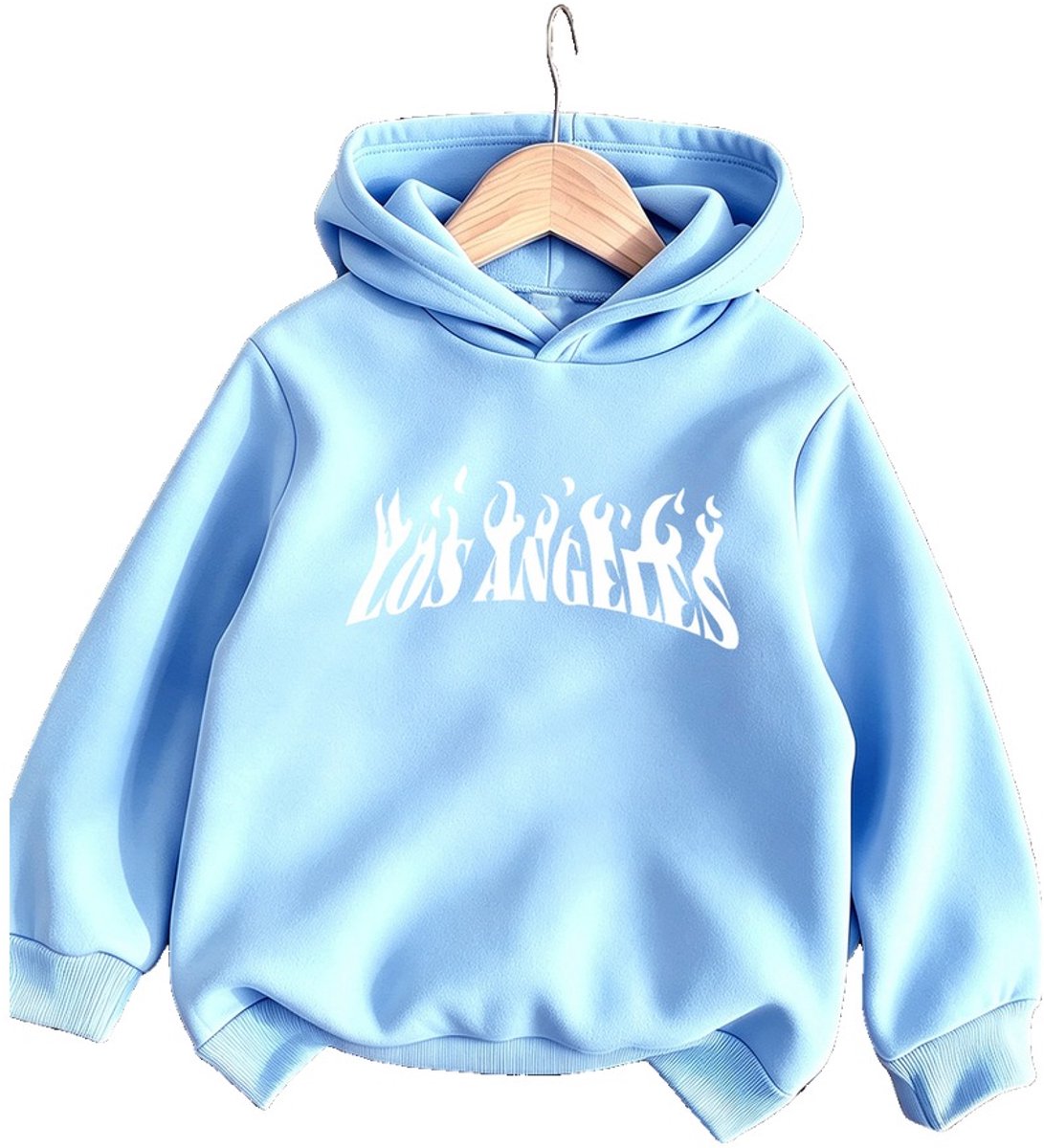 Currero Hoodie Jongens Warme Hoodie Met Capuchon Comfortabele Sweater Casual Trui Pullover Jongenstrui Lichtblauw 4-5 Jaar