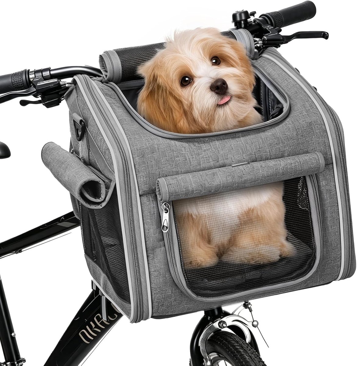 Hondenfietsmand tot 5 kg, 4-in-1 opvouwbare en ademende hondenmand, uitbreidbare rugzak voor huisdieren, ideaal voor katten en honden tijdens het reizen