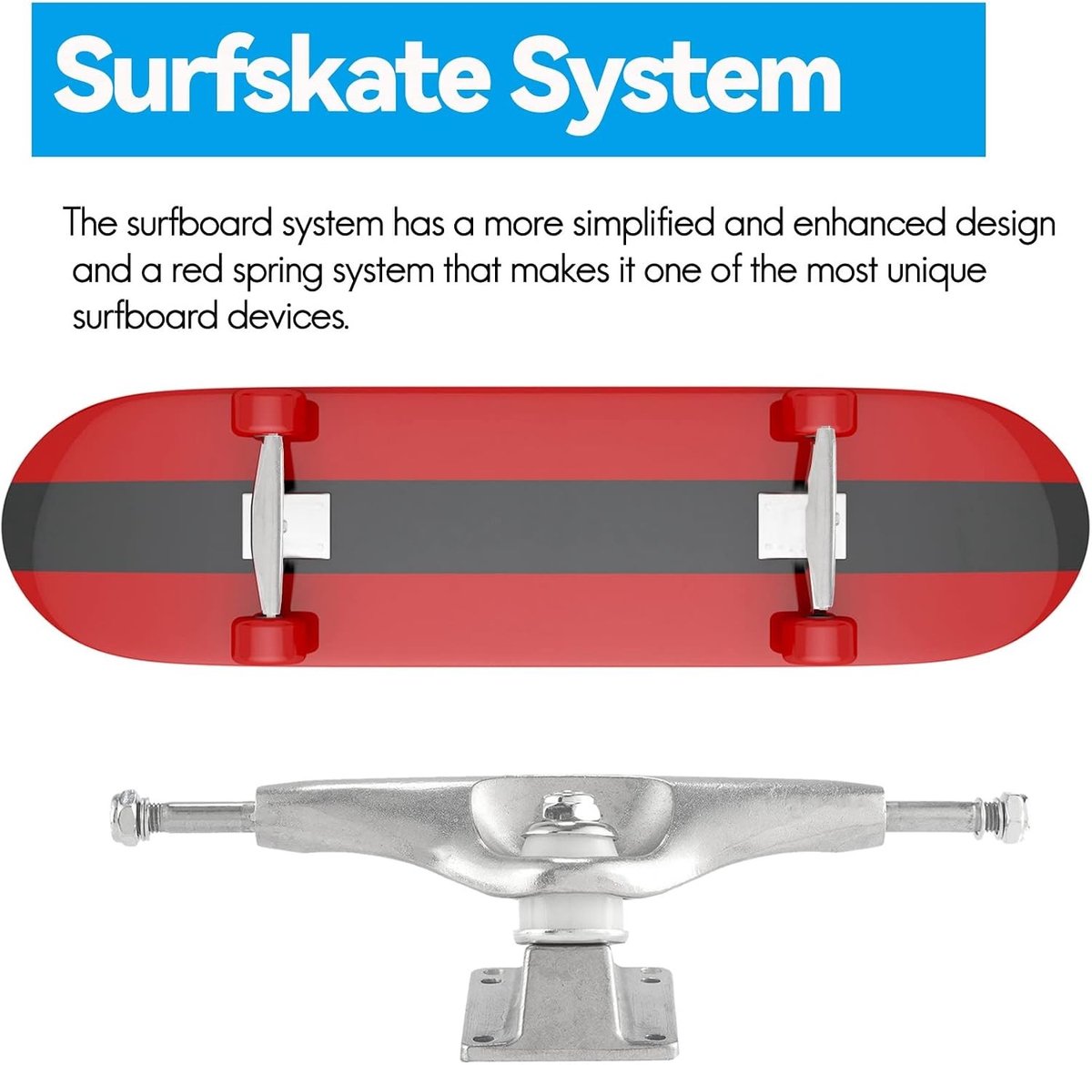 Surfskate Adapter voor S6 - Land Surfing Skateboard As met Zilveren Sealing Kit en Verbeterde Grip