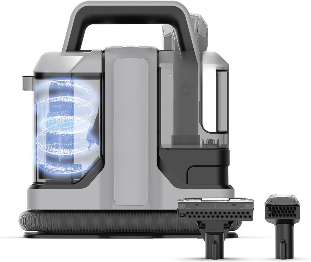 Allvia® Tapijtreiniger Machine - Tapijtreiniger Stofzuiger - Tapijtreiniger - Vlekkenreiniger - Bankreiniger - 450W - Grijs - ‎30CM x 16CM x 26 CM