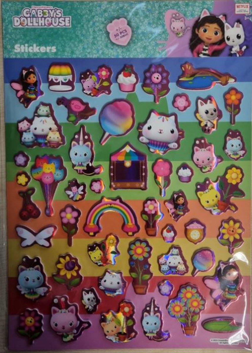 Gabby Dollhouse foam stickers - 50 stuks