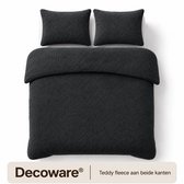 Decoware Teddy Fleece Dekbedovertrek Antraciet - 200x220 cm – Dubbelzijdig Teddy – Incl. 2 Kussenslopen 60x70 cm – Extra Warm - Tweepersoons