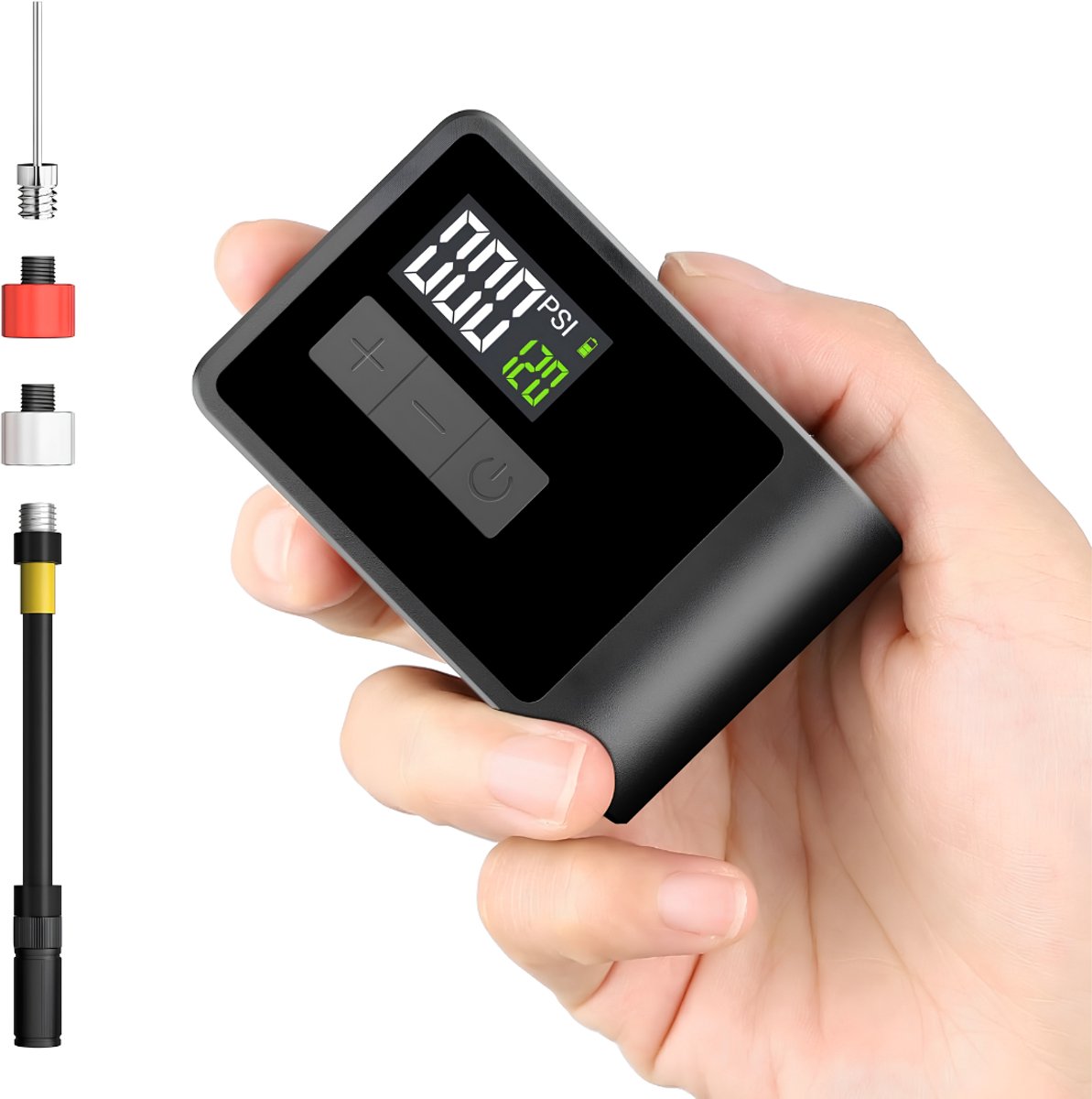 Ploutos® Mini Compressor - Elektrische Bandenpomp - Bandenpomp Compressor - Zwart - 7cm x 5cm x 3cm