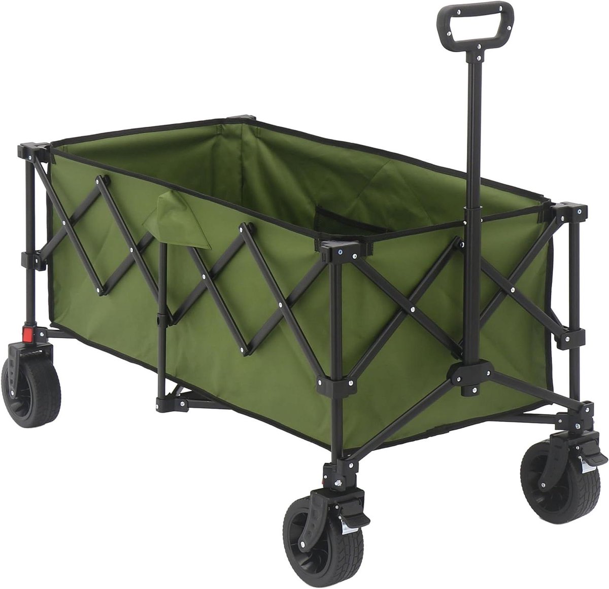 Handige Transportkar - Opvouwbare bolder - Boodschappen vervoeren - 360 graden wielen - 180 liter capaciteit - Groen