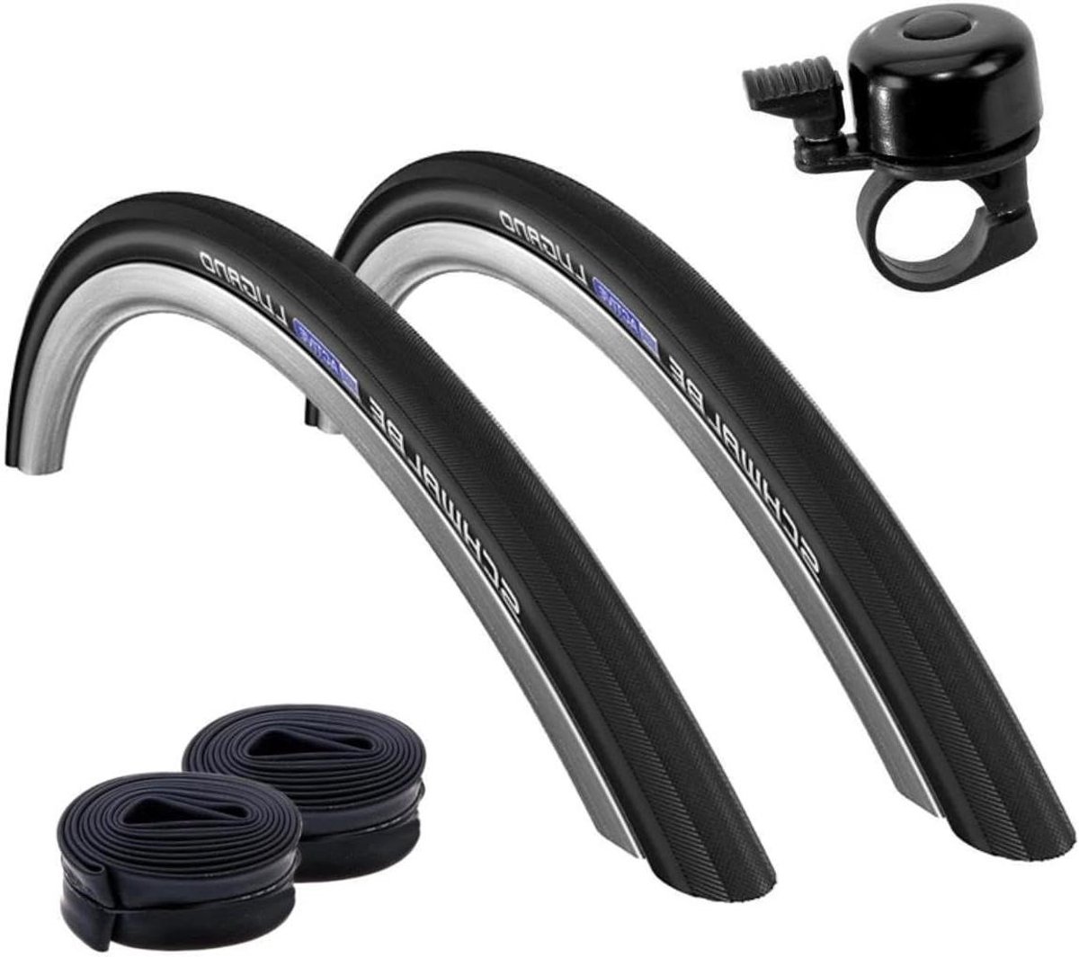 Fietsbanden Set - Racebanden Binnenbanden - Weggebruik Fietsen - Met Lekbescherming - 28 Inch 700x33C - Zwart