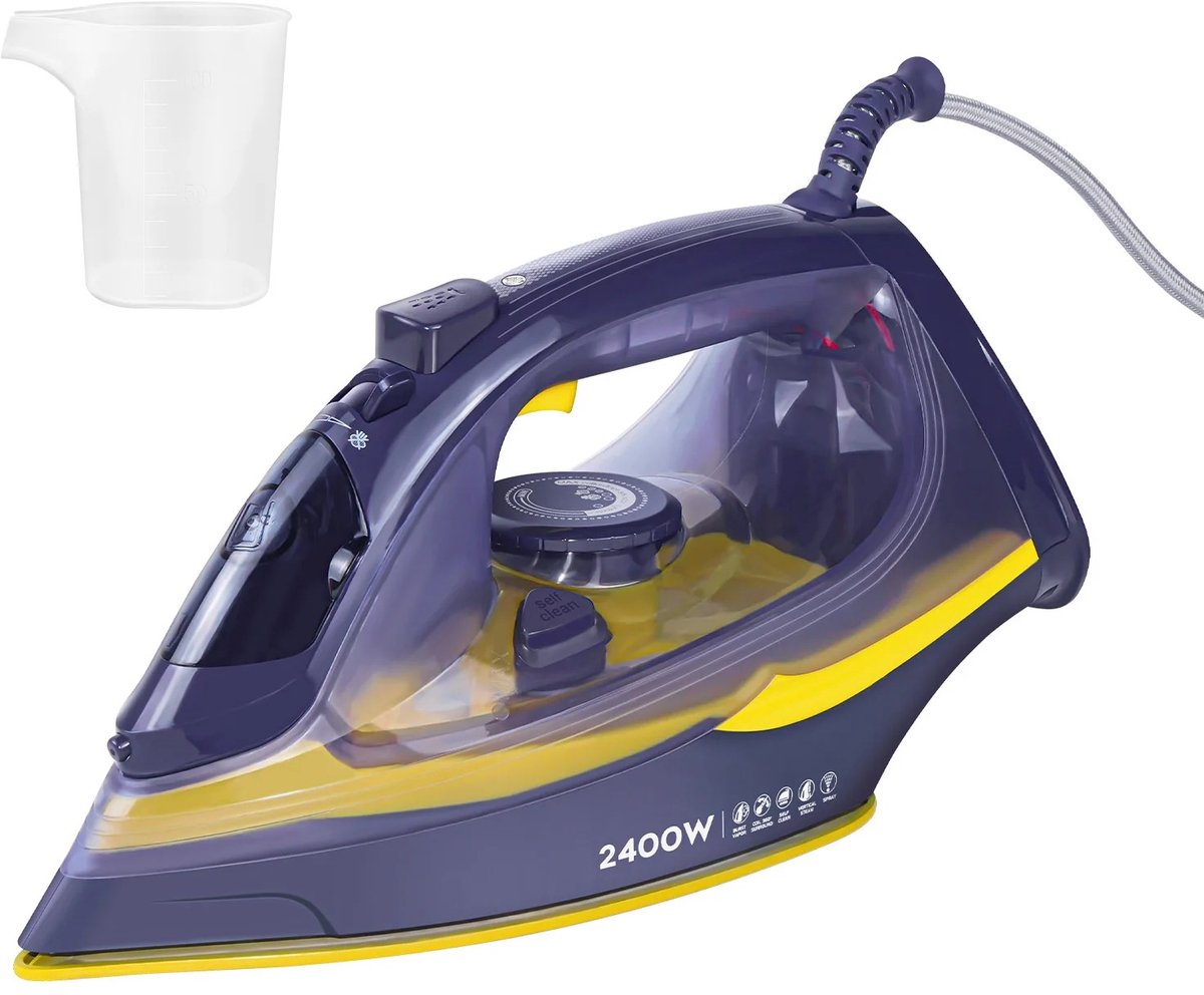 Zerova Stoomstrijkijzer 2400W - Verticale Stoomfunctie - Krachtig Strijken - 350 ml Watertank en Automatische Uitschakeling
