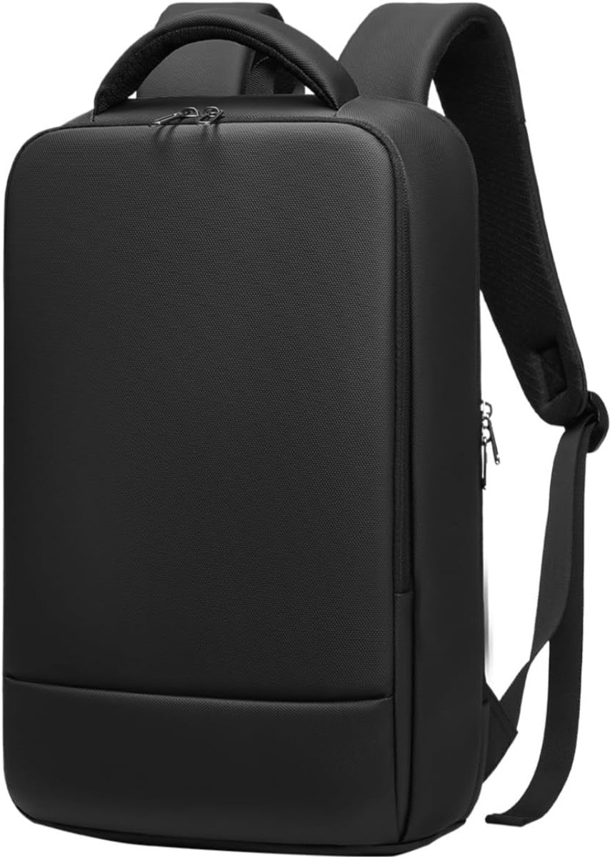 Slanke laptoprugzak voor mannen, 15,6 inch zakelijke computerrugzak met compartiment, waterdichte anti-diefstal, esthetische compacte tas voor reizen, werk, college