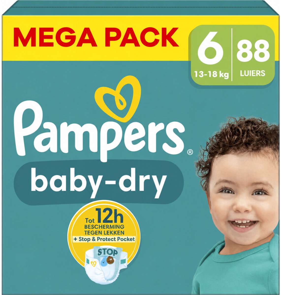 4x Pampers Baby Dry Luiers Maat 6 (13-18 kg) 22 stuks