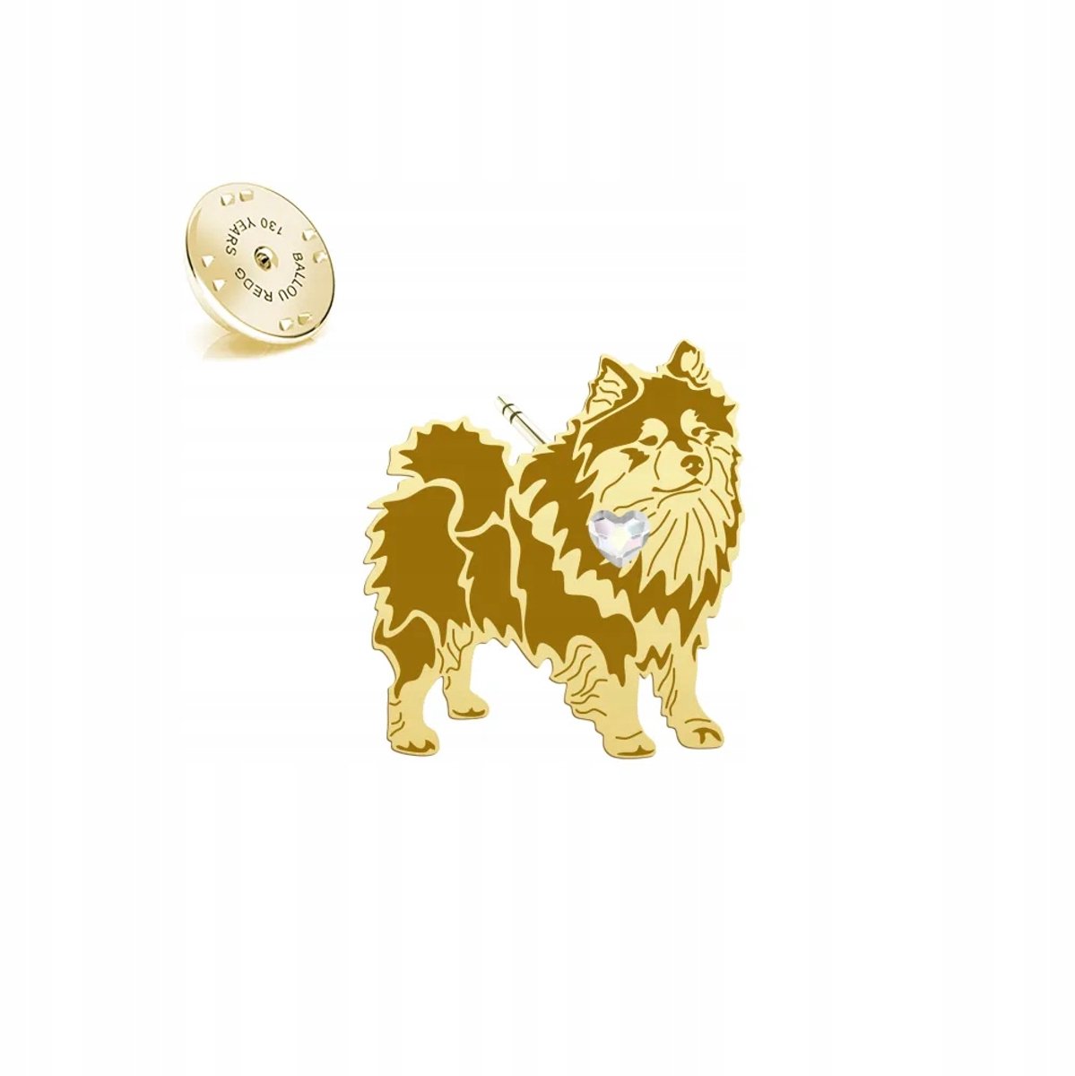 Gouden Broche Finse Lappenhond - Zilver 925 Verguld