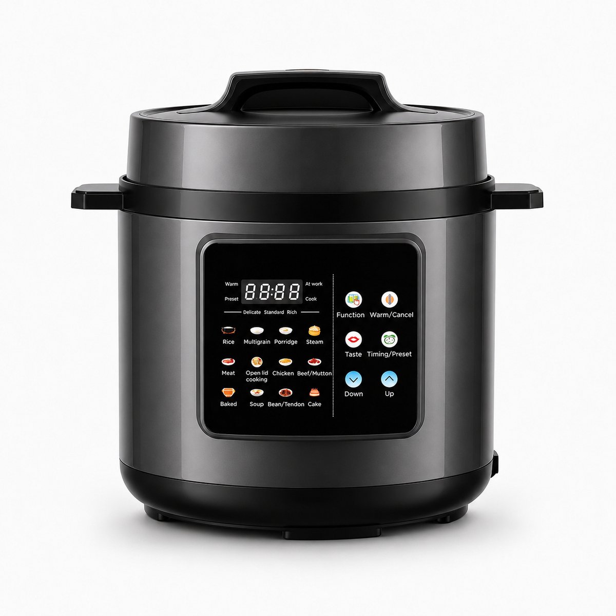 Rijstkoker - Multicooker met Touchbediening 6 L – 12-in-1 Rijstkoker met Stomer -24 Uur Programmeerbaar – Instelbare Textuur – Binnenpan met Antiaanbaklaag