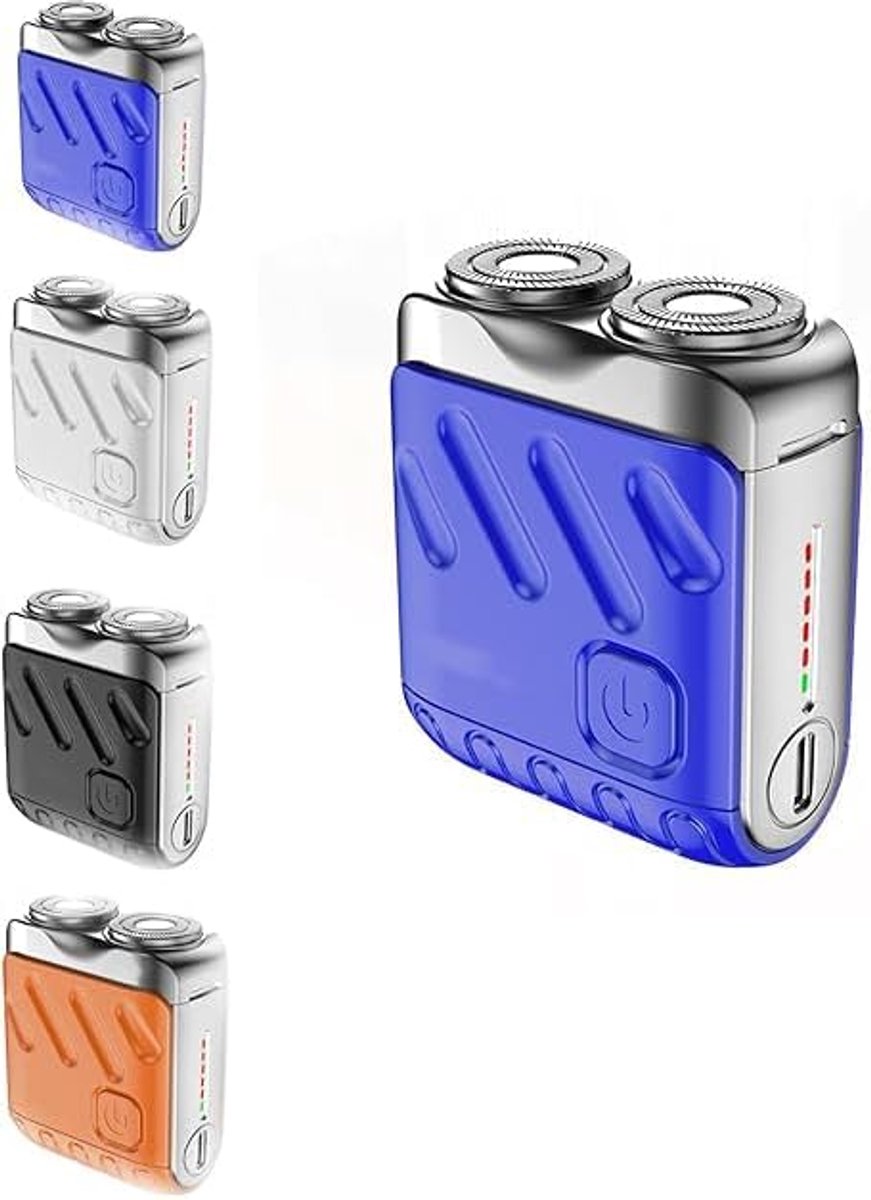 Mini magnetisch scheerapparaat, elektrisch scheerapparaat voor het gezicht van mannen, draagbaar kofferontwerp (Blauw)