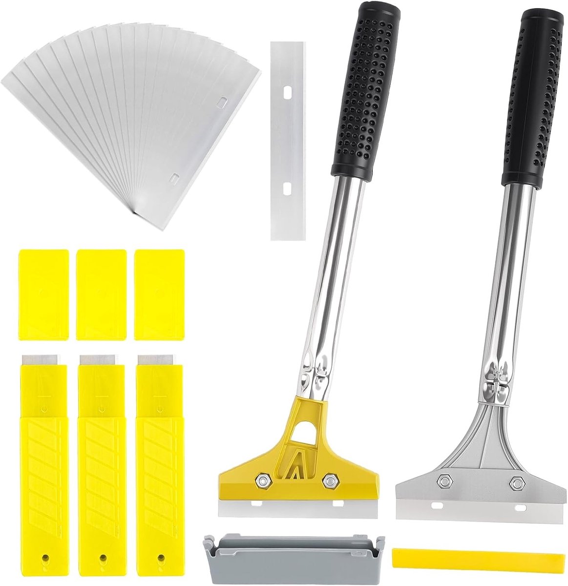 Kookplaatkrabber - Zwart - 10 cm - Inclusief reservemesjes - Voor Renovatie en Reiniging