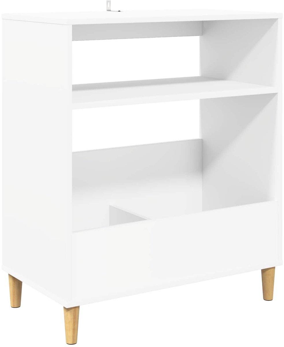 vidaXL - Platen - speler - standaard - Wit - 71 - x - 39,5 - x - 83 - cm - Bewerkt - hout