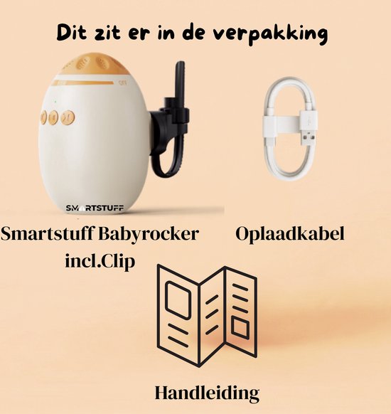 SmartStuff® Baby Rocker voor kinderwagen - Met Speaker voor White Noise & Bluetooth Audio - Voor Wipstoel Baby - Oplaadbaar - Automatisch Wiegen - Stille Motor — afbeelding 5