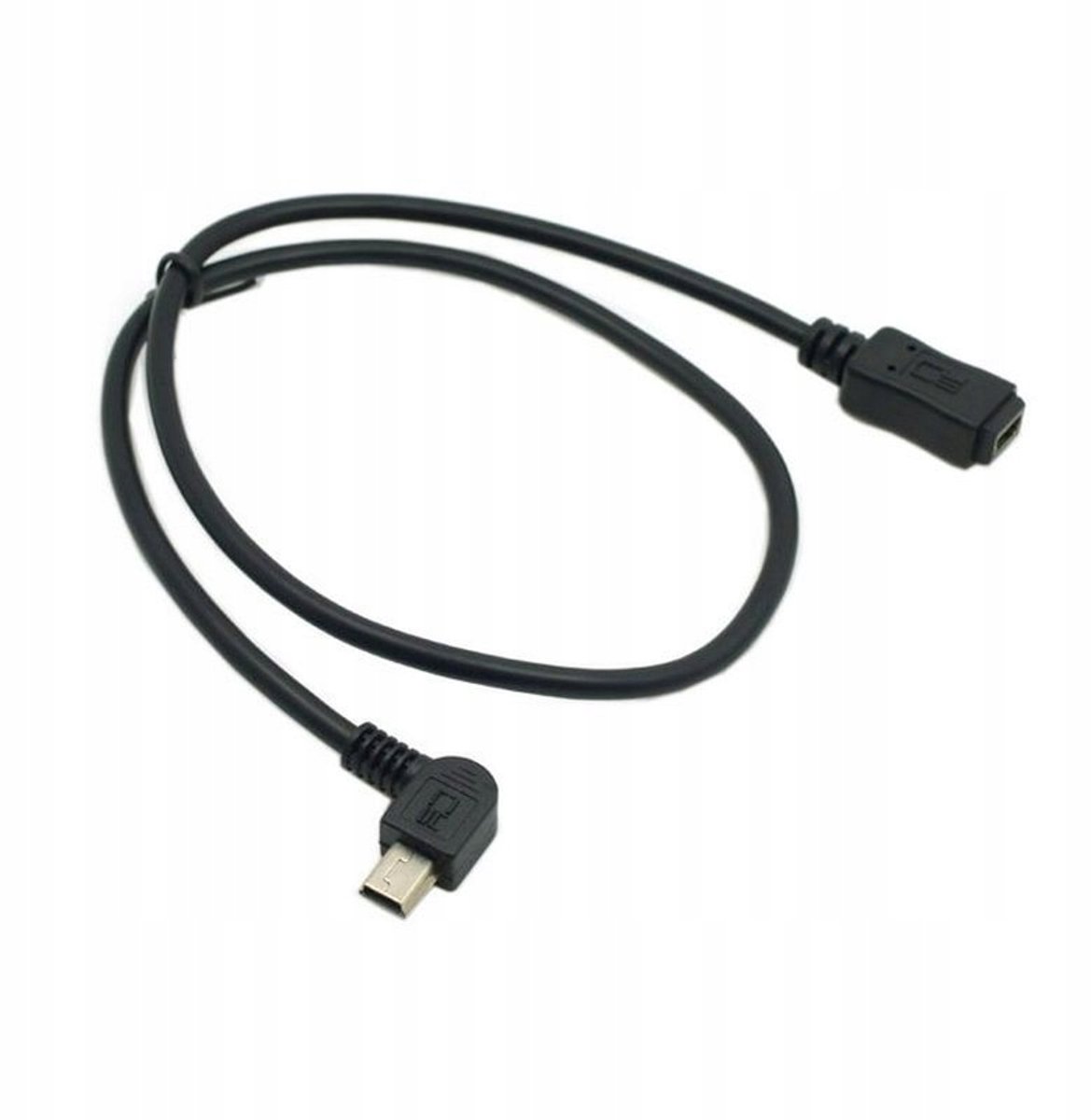 Mini USB Verlengsnoer Hoek (0.2m) - Mannelijk naar Vrouwelijk