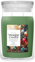 Yankee Candle - Shimmering Christmas Tree Large Jar Geurkaars - 90 branduren - twee lonten