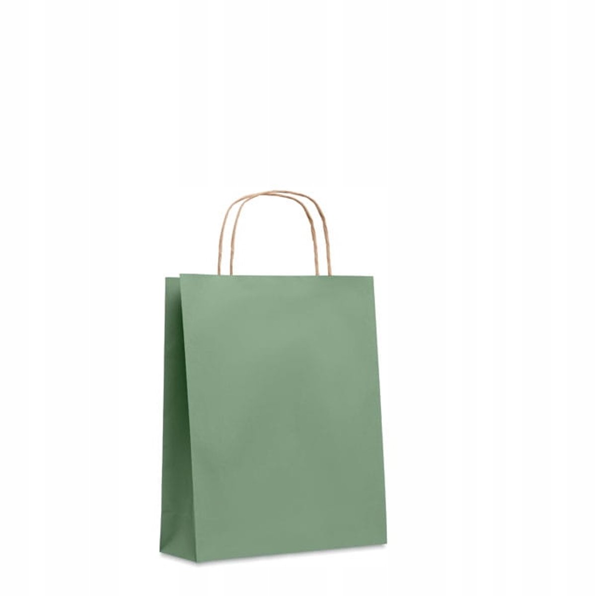 Groene papieren cadeauzak 210x180x80mm, 90gr, milieuvriendelijk