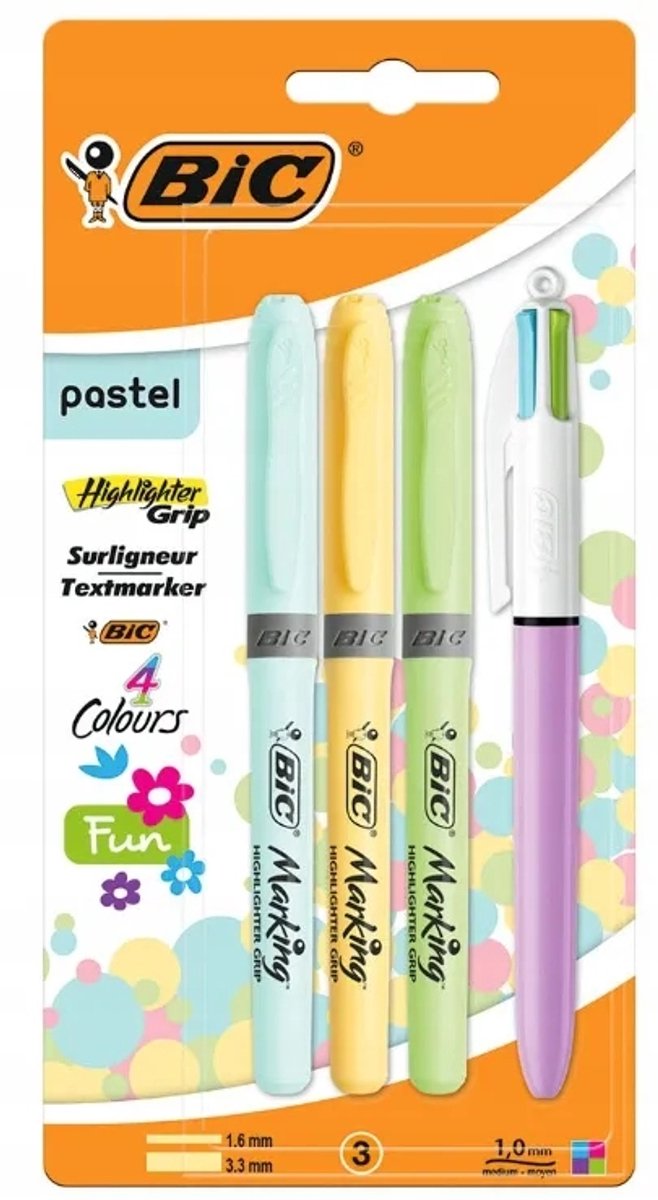 BIC Pastel Markerset - 4 Stuks - Kleuren