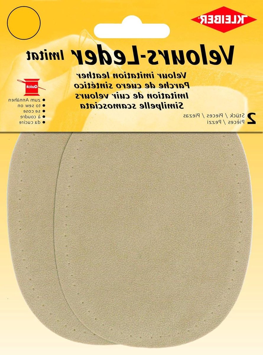 Reparatiedoekjes Imitatieleer - Stof patches - Kleding repareren - Voorgestanste gaten - 125 x 10 cm - Geel