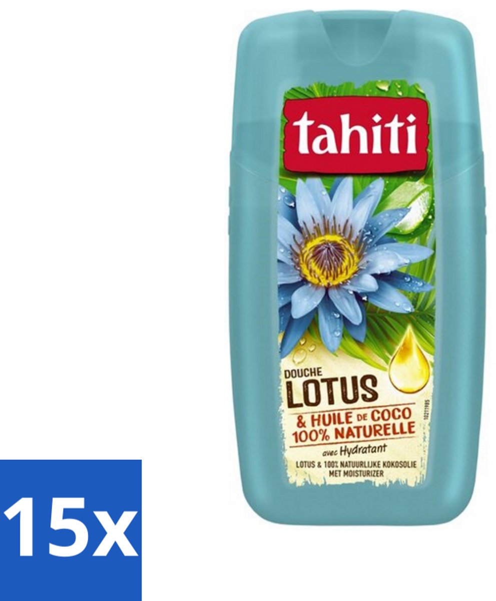 Tahiti - Douchegel - Lotus & Kokosolie - Hydraterend - 250 ml - Bulkverpakking - 15 stuks