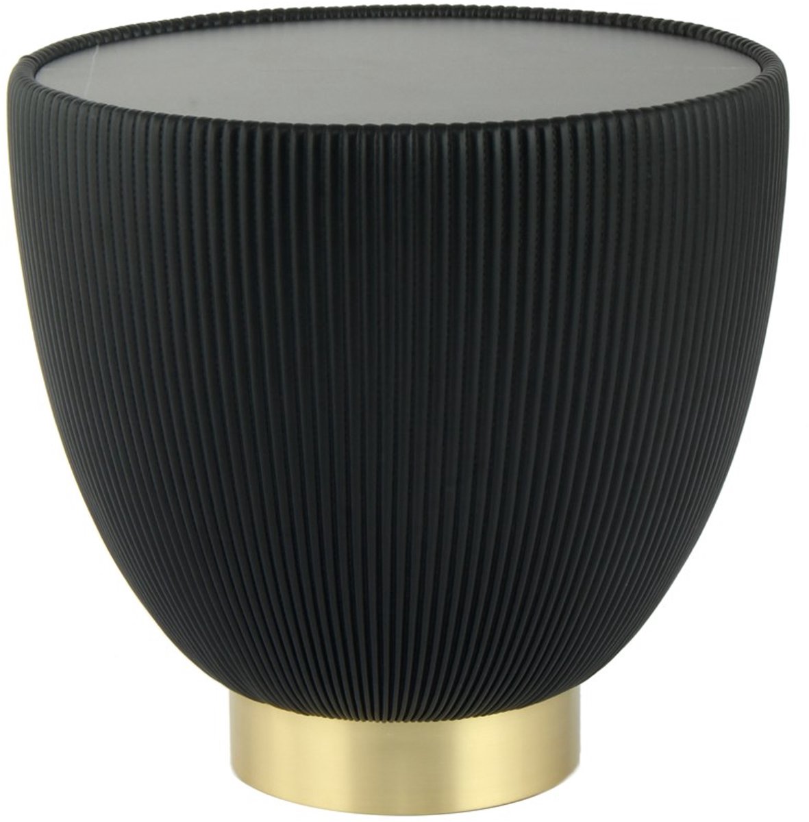Padiro ronde bijzettafel Ø 47 x 45 cm - zwart - Modern Art-Déco Glamour Look - gesinterde stenen tafelblad - ijzeren onderstel