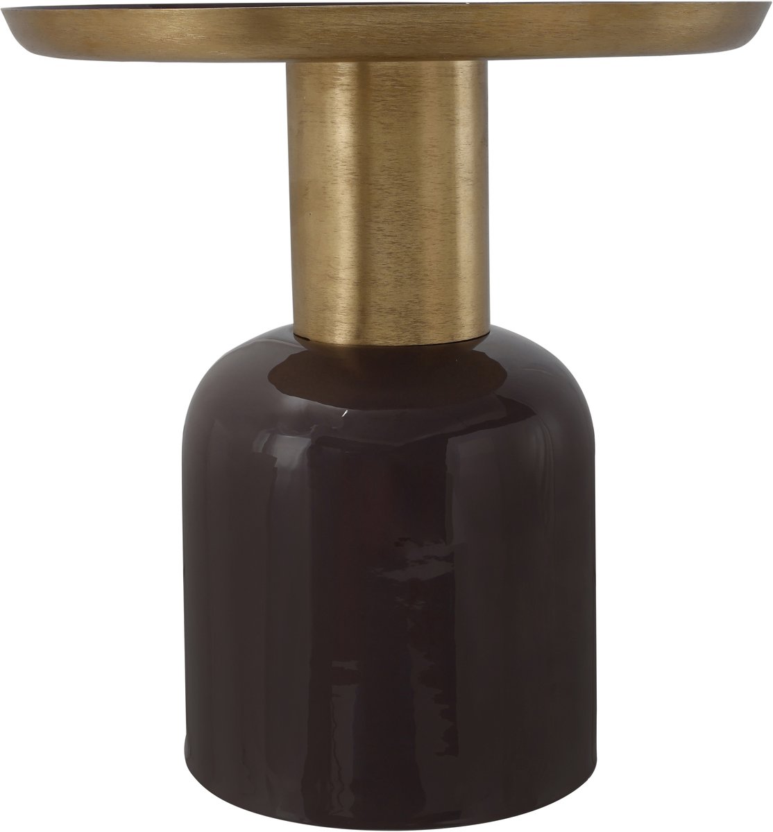 Padiro ronde bijzettafel Ø 40,5 x 42,5 cm - donkerpaars en goud - Modern Art-Déco Glamour Look - metaal - handgemaakt