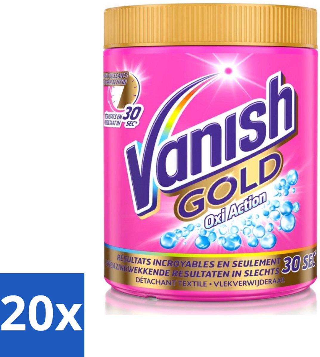 Vanish Gold Oxi Action - Vlekkenverwijderaar Poeder - Gekleurde Was - 1050 Gram - Bulkverpakking - 20 stuks