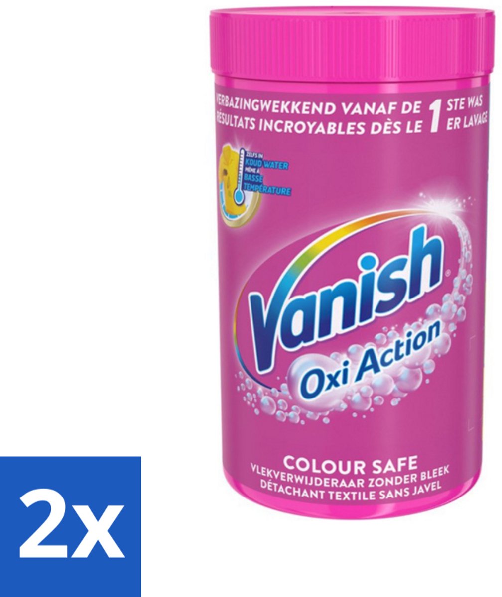 2 x Vanish Oxi Action - Veilige Kleur - Vlekkenverwijderaar Poeder - Zonder Bleek - Gekleurde Was - 1.5 Kg - Vlekkenverwijderaar - Waspoeder - Gekleurde Was - Wasmiddel - Vlekken Verwijderen