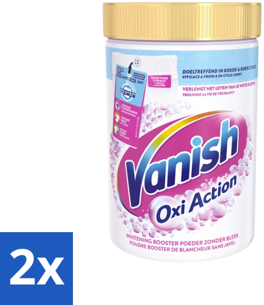 2 x Vanish Oxi Action - Vlekkenverwijderaar Poeder - Witte Was - 710 Gram - Vlekkenverwijderaar - Witte Was - Wasverzachter - Waspoeder - Vlekken Verwijderen