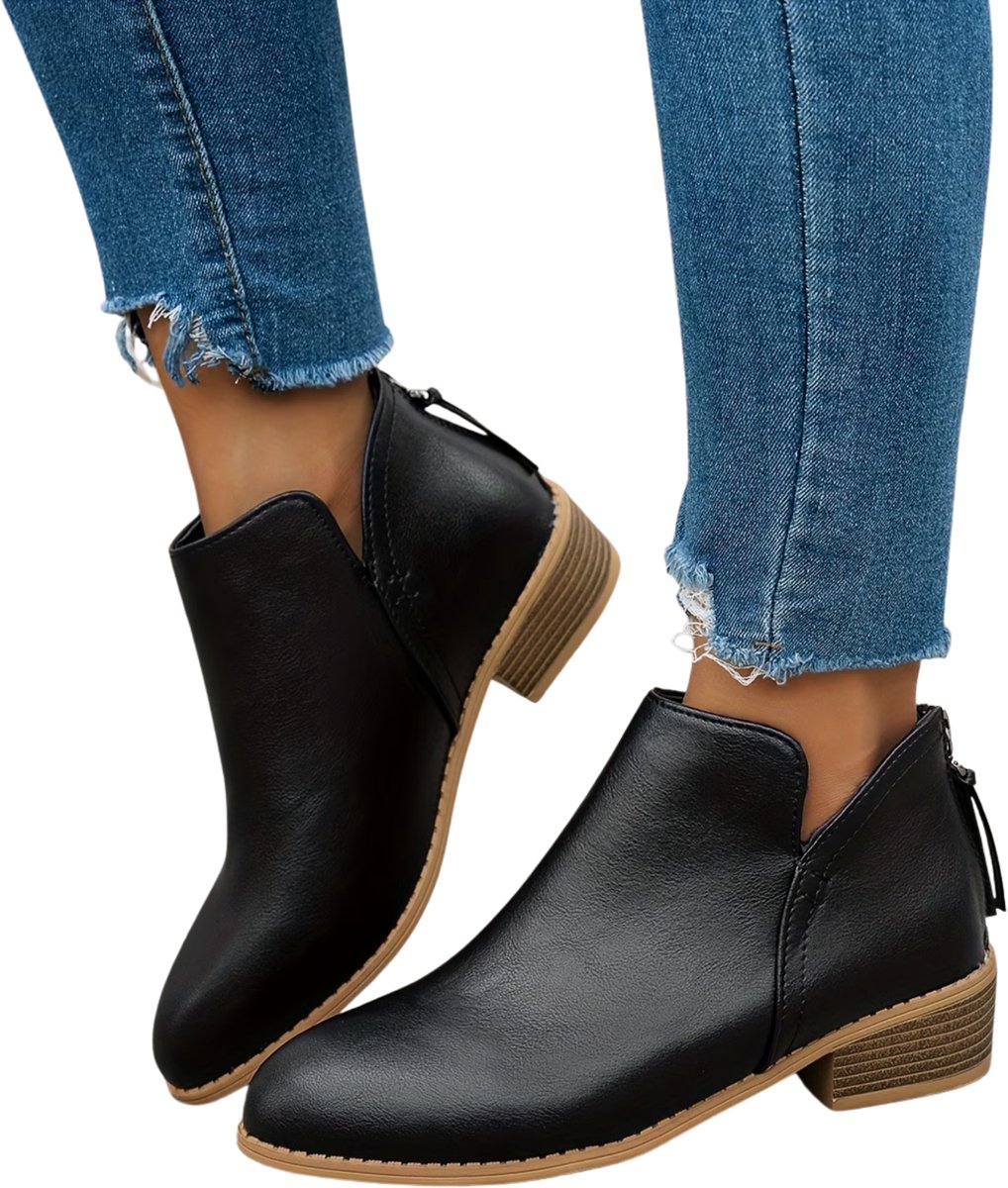 Currero Dames Cowboy Laarzen Hoge Hak Enkellaarzen Kniehoge Western Boots Chelsea 39 5 Zwart