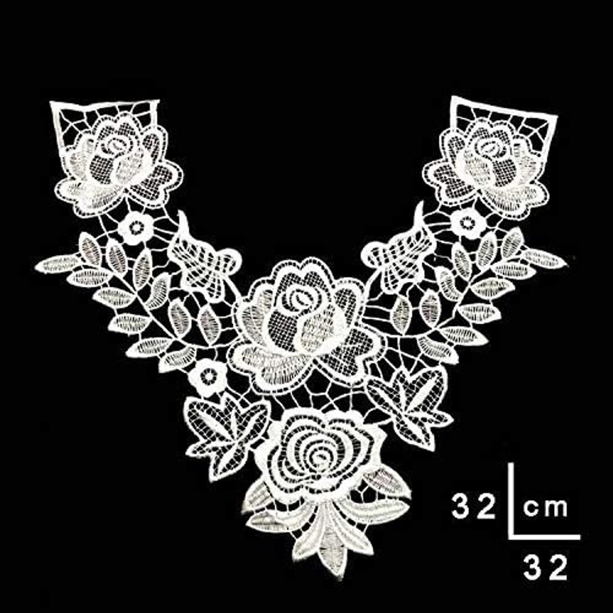 Kraagapplicatie met Roze Bloemen en Kant, Ideaal voor Naaiwerk, DIY Creaties en Kostuums, Versiering voor Kleding en Bruidsjurken