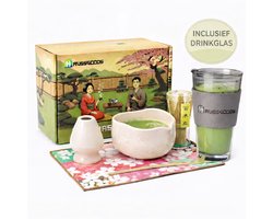 Haussgoods Matcha Set – 7-Delige Matcha Thee Set – Bamboe Klopper & Kom – Japanse Matcha K