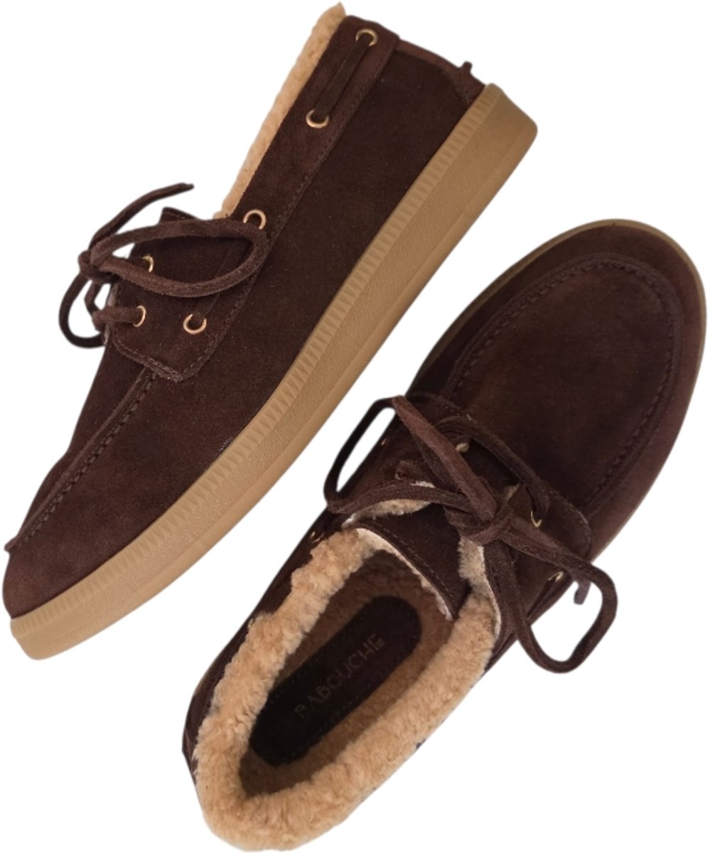 Babouche Veterschoen Liona Bruin