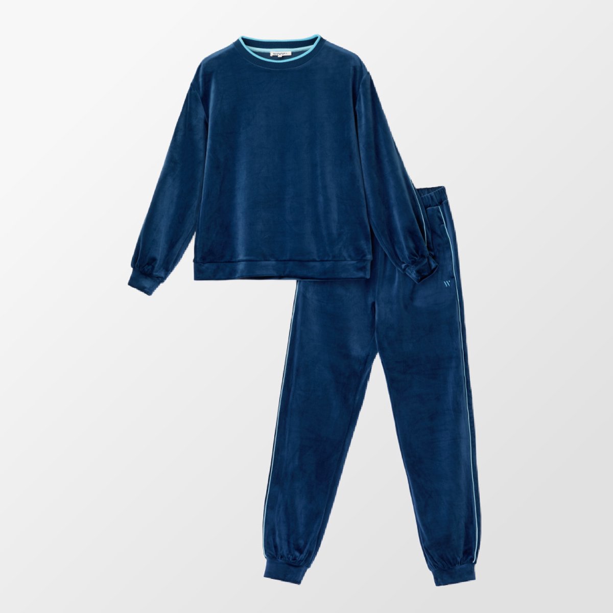 Woody Dames - Huispak velours donkerblauw - maat XL