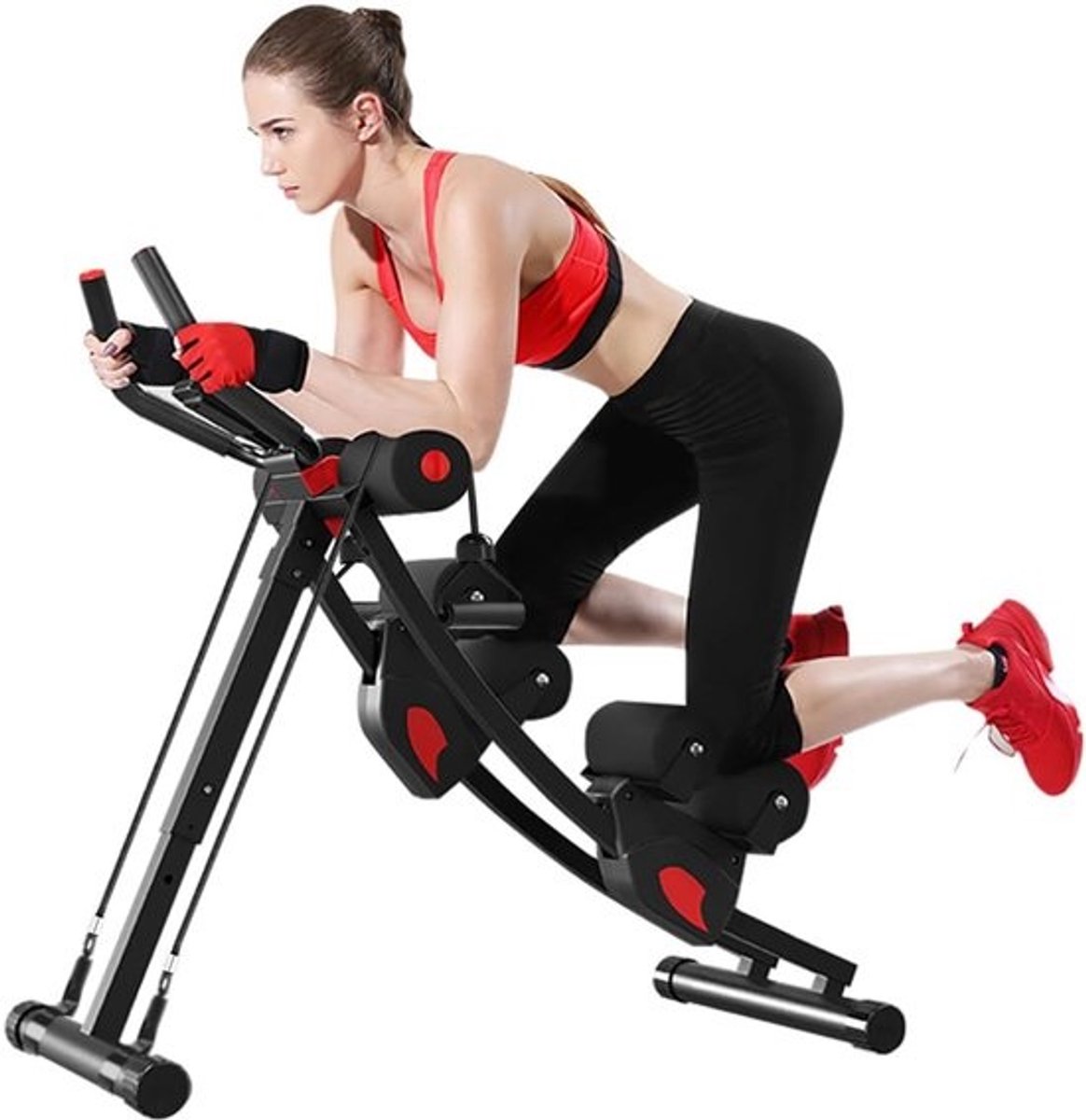 Hoogte Verstelbare Ab Trainer - Opvouwbare Ab Machine voor Thuis Gym