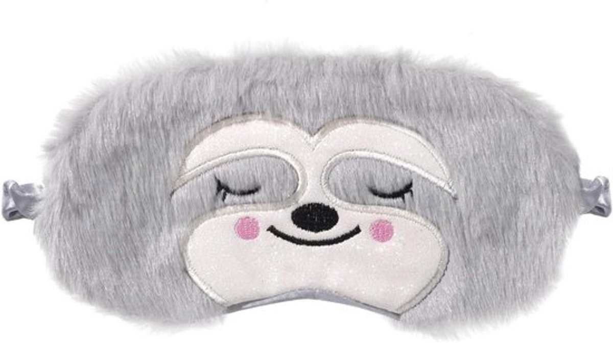 Slaapmasker voor kinderen - Pluche oogmasker - Voor betere slaap - Zacht satijn - 20 x 9 cm - Grijs