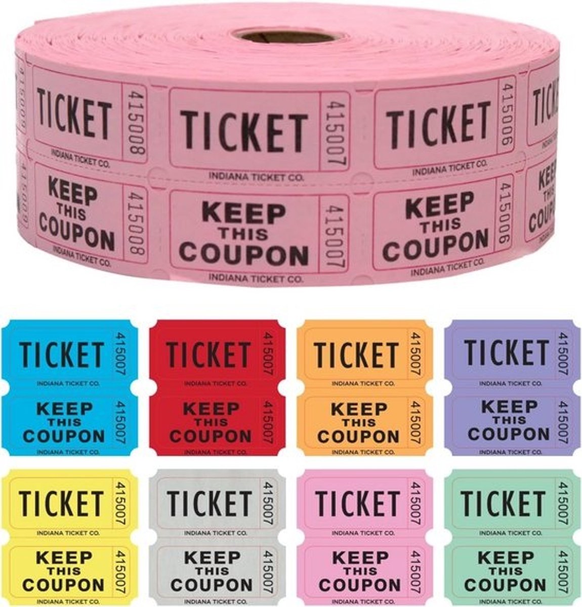 Loterijtickets Roze 1000 per Rol 50/50 voor Feesten en Evenementen