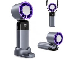 MSB Handel Turbo Handventilator Oplaadbaar 5000mAh - Krachtigste Mini Ventilator 100 Snelheden -…