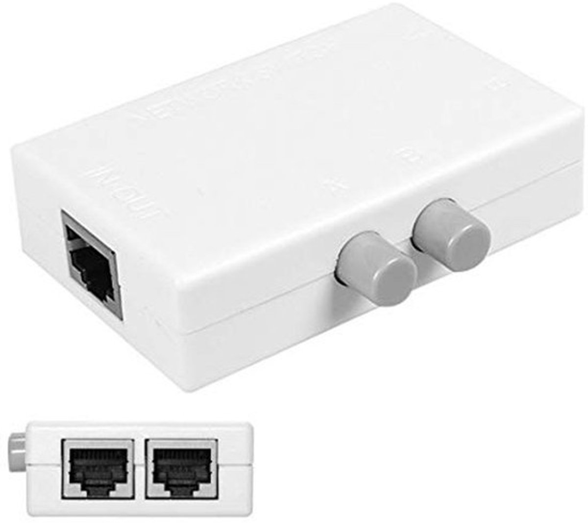 2-in-1 RJ45 LAN Switch Selector met 2 Poorten