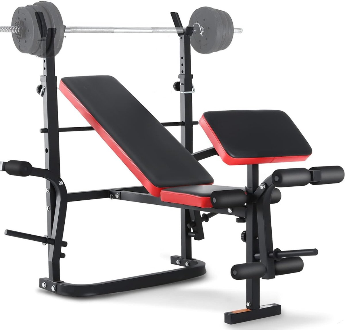 Zylo® Bench Fitness - Halterbank - Bench Press - Zwart/Rood - 160cm x 121cm x 120cm