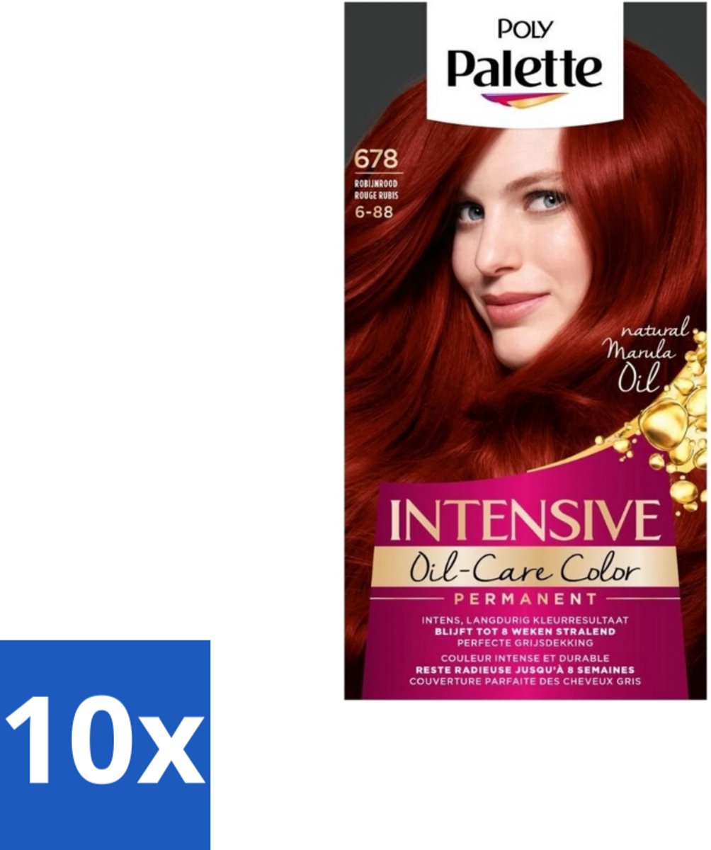 Poly Palette – Haarverf – 678 Robijnrood / 6-88 – 115 ml - Bulkverpakking - 10 stuks