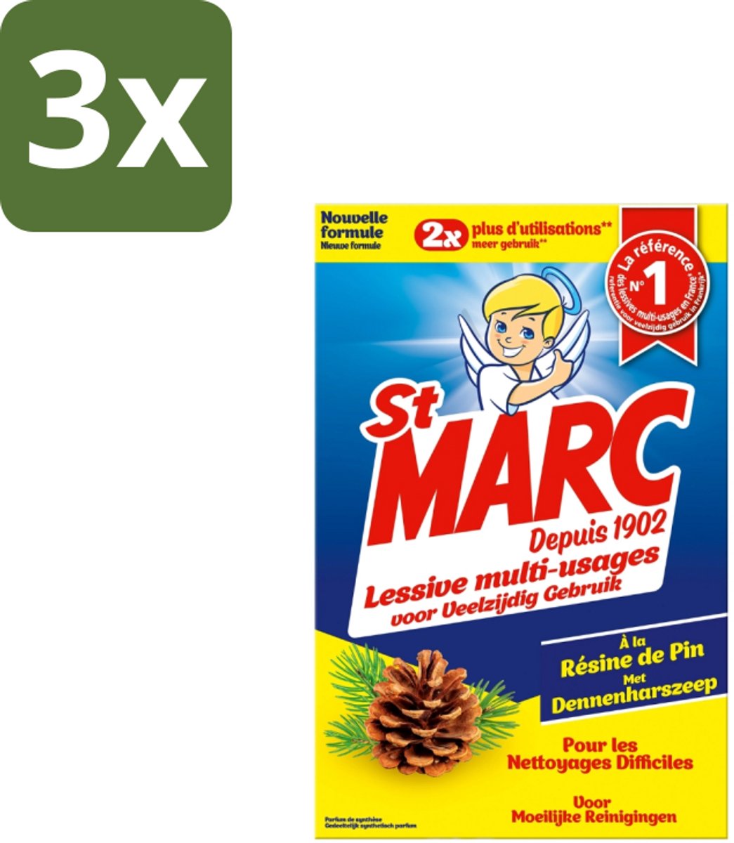 St. Marc – Wasmiddel – Multifunctioneel Dennenhars – 1,4 kg - Bulkverpakking - 3 stuks