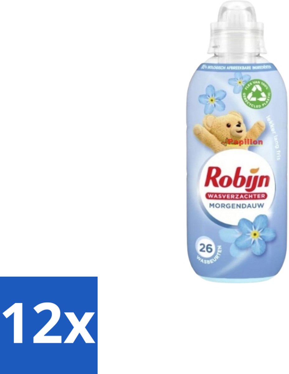 12 x Robijn – Wasverzachter – Morgendauw – 650 ml - Wasverzachter - Wasgeur - Zachtheid - Frisheid - Wasmiddel