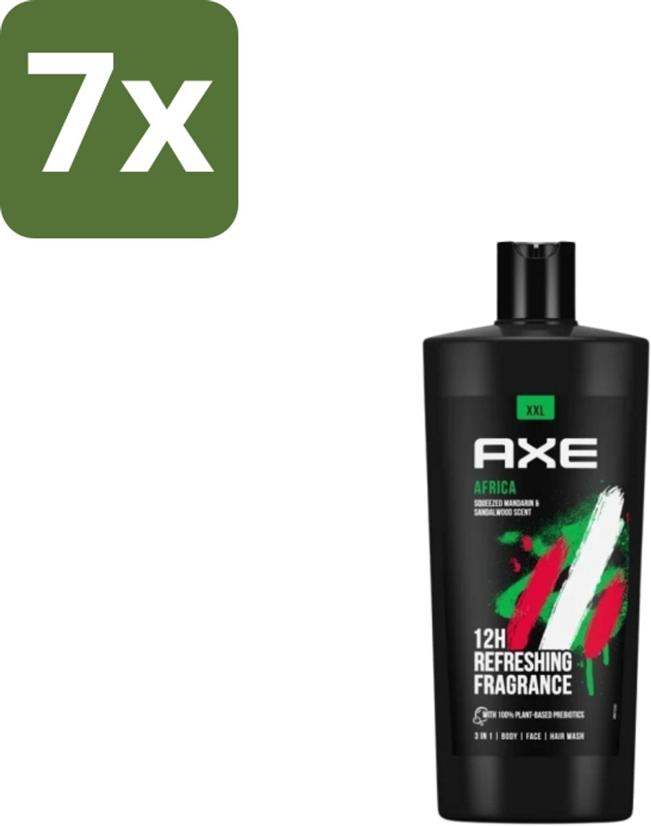 7 x AXE – Douchegel – Africa – 700 ml - Douchegel - Douchegel Africa - Douchegel Voor Mannen - Douchegel Warm - Douchegel Kruidig