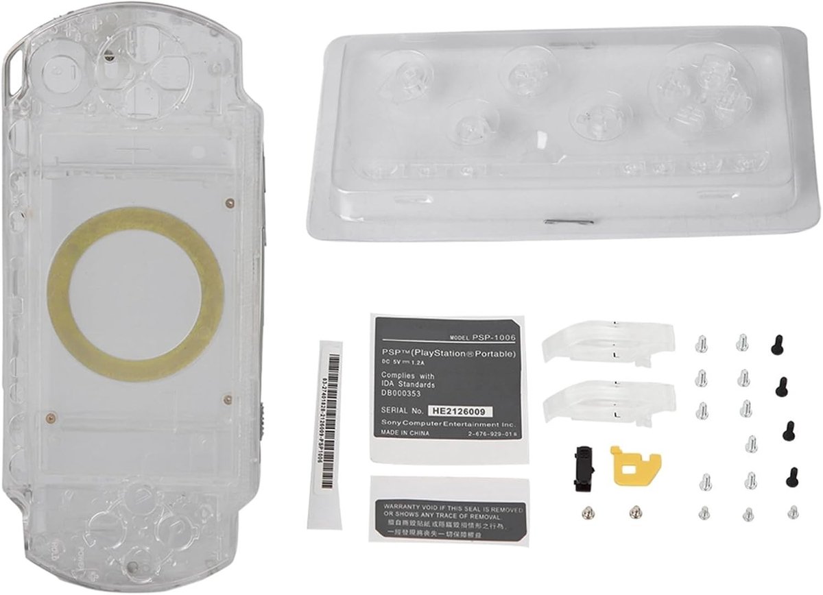 Duurzame Vervangende Shell Volledige Behuizing Case Cover met Knoppen Kit voor Console - Schokbestendige Bescherming, Anti-Skid Ontwerp in Zwart, Blauw en Transparant