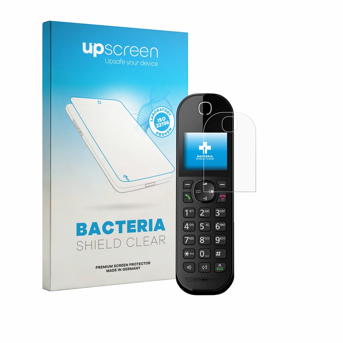 upscreen - Screenprotector voor Panasonic KX-TGC420 - Folie Beschermfolie transparant antibacterieel