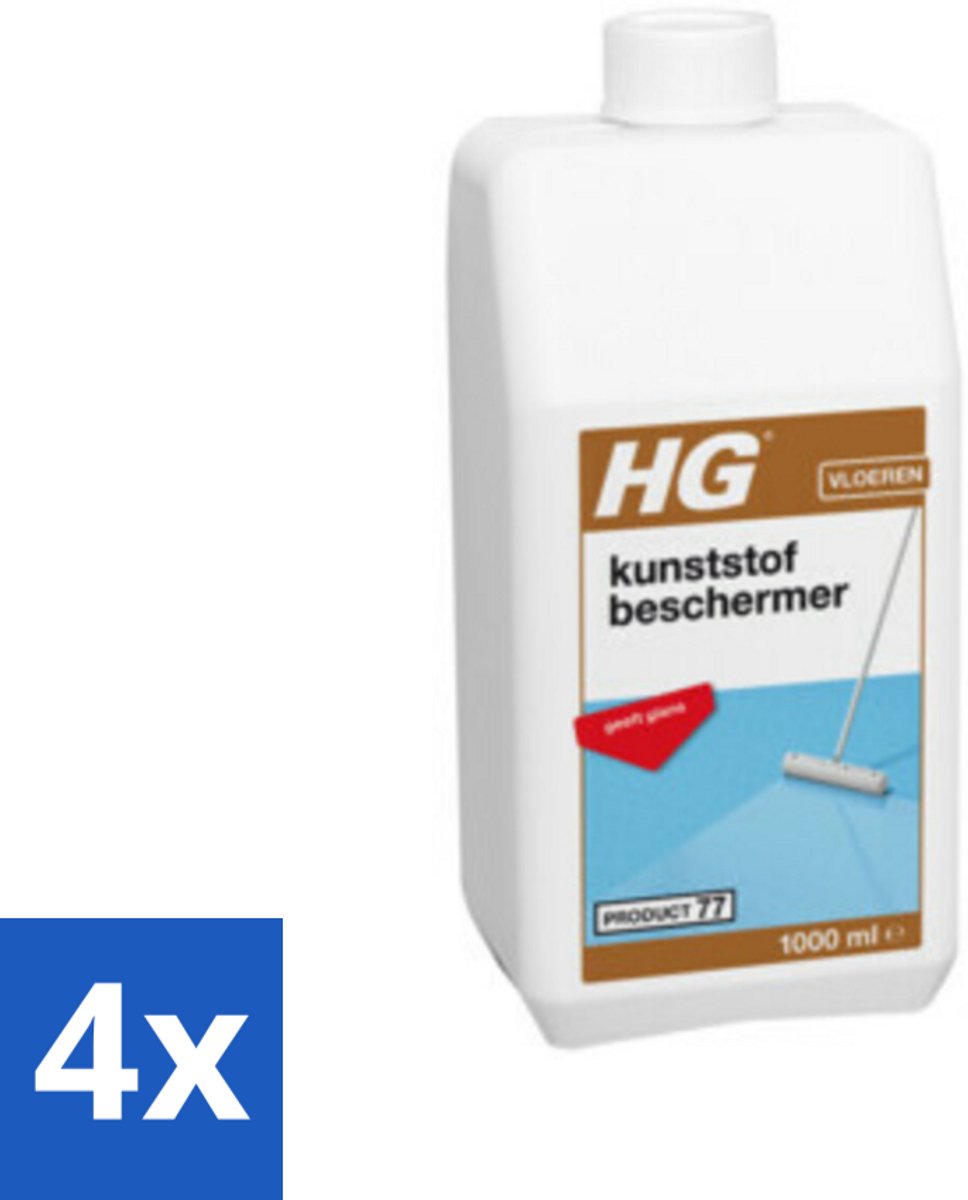 4 x HG Kunststofbeschermer 1 liter - Kunststofvloer Bescherming - Vinyl Vloer - Linoleum Vloer - Marmoleum Vloer - PVC Vloer