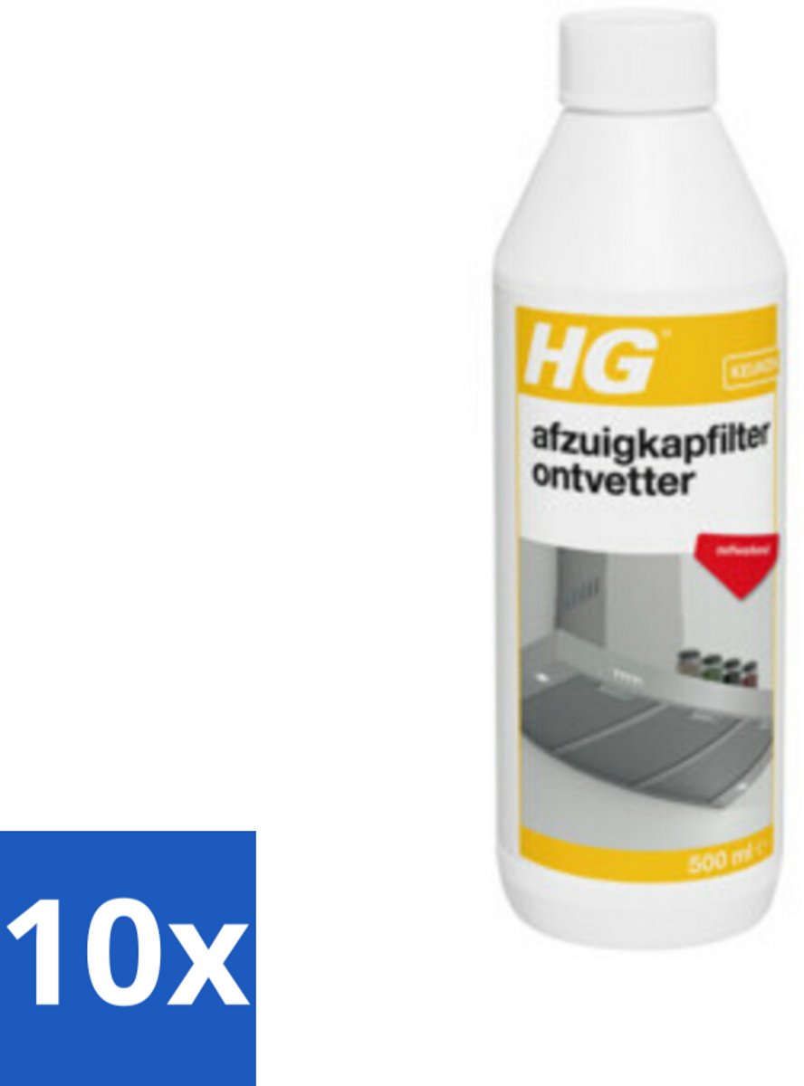 10 x HG Afzuigkapfilter Ontvetter 500 ml - Afzuigkapfilter - Ontvetter - Afzuigkap Reinigen - Vet Verwijderen - Afzuigkap Filter