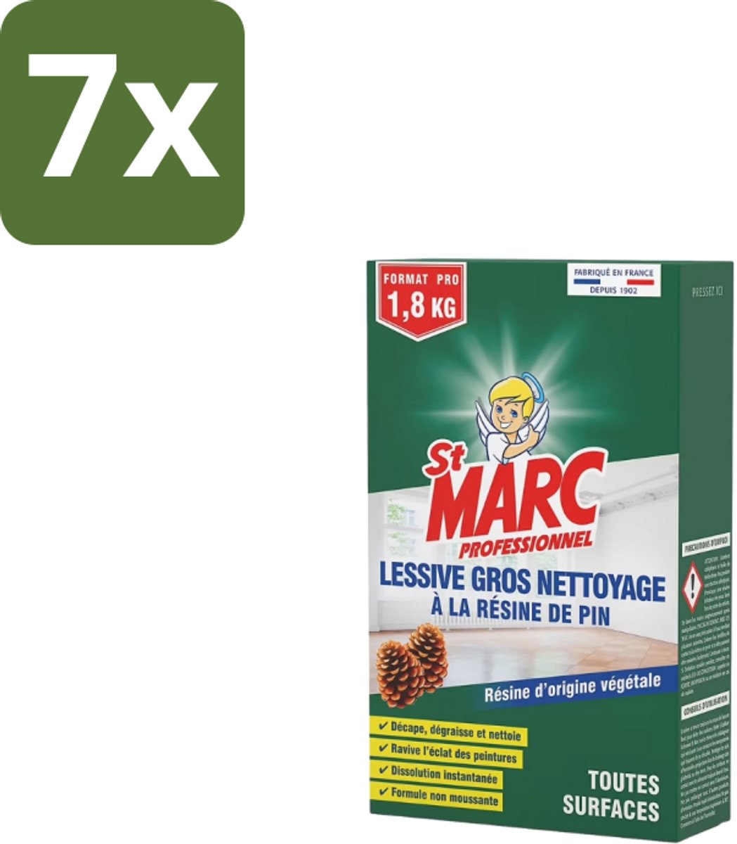 St. Marc – Multireiniger Poeder – Professioneel Dennenhars – 1 kg - Bulkverpakking - 7 stuks